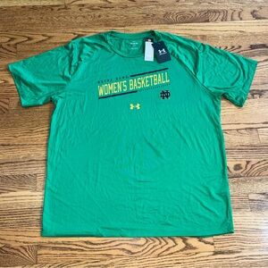 Notre Dame Women’s Basketball Under Armour Heat Gear Loose T-Shirt 2XL Stretch